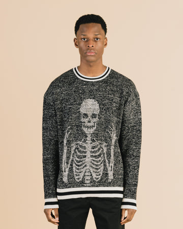 Jacquard Knit Skeleton Sweater