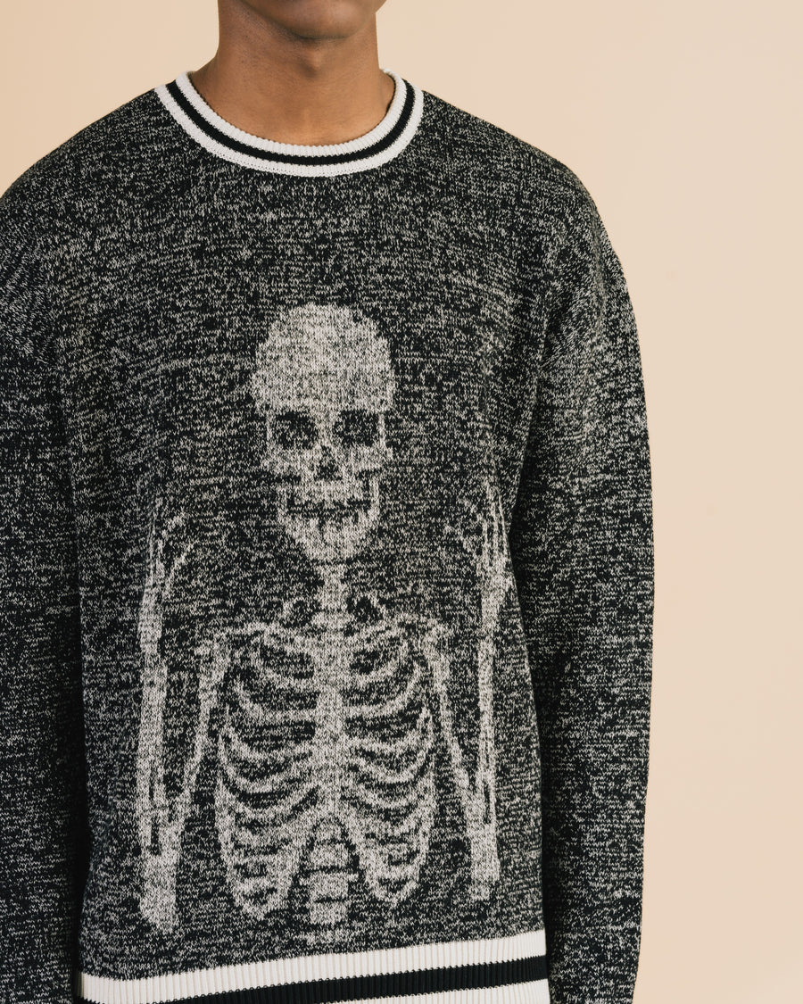 Jacquard Knit Skeleton Sweater